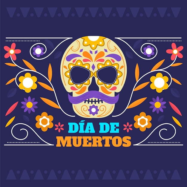 Dia de muertos background in flat design