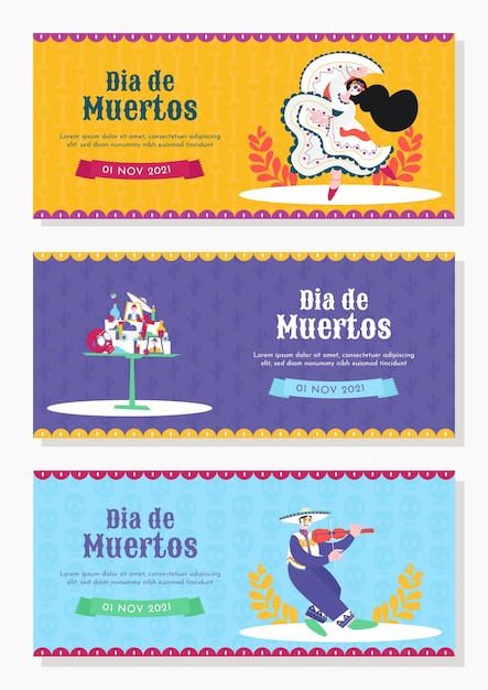 Dia de muertos Banner Illustration