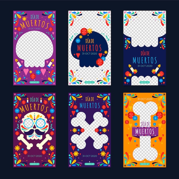 Dia de muertos instagram stories collection