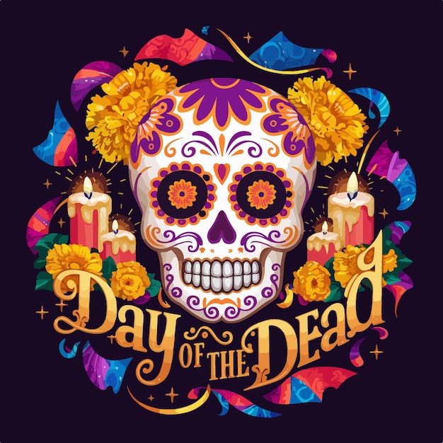 Vector dia de muertos mexican events background design day of the dead