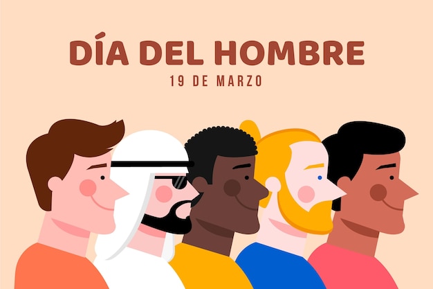 Dia del hombre illustration in flat design