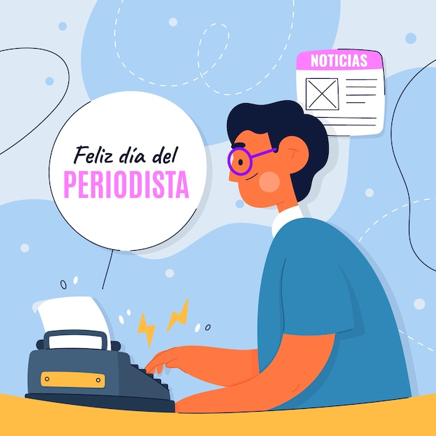 Dia del periodista hand drawn flat illustration