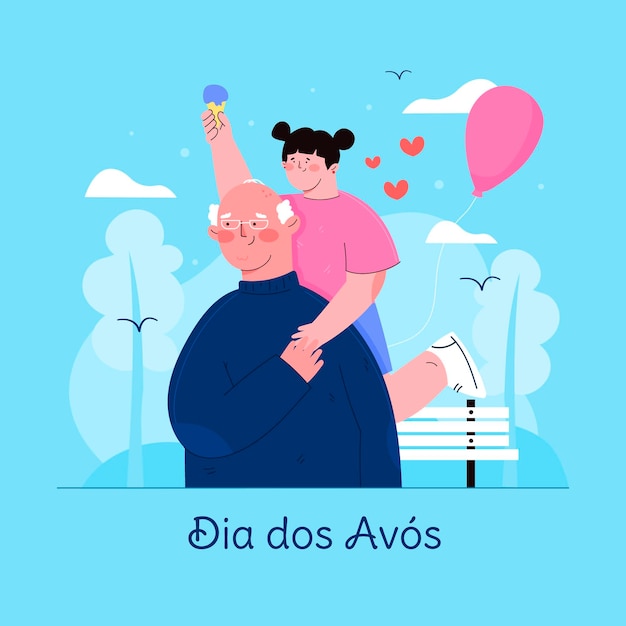 Dia dos avos celebration illustration