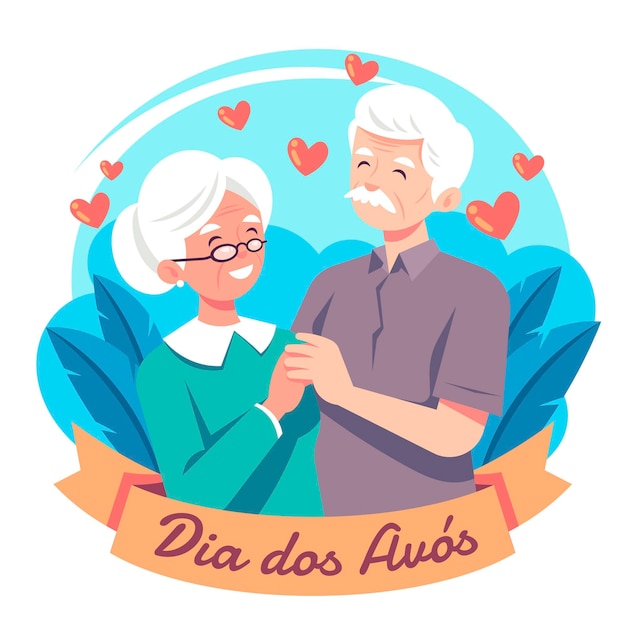 Dia dos avos celebration illustration