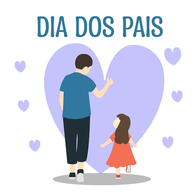 Dia Dos Pais Father and Daughter Vectors and Illustration For Free Download