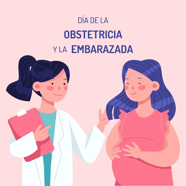 Dia internacional de la obstetricia y la embarazada illustration