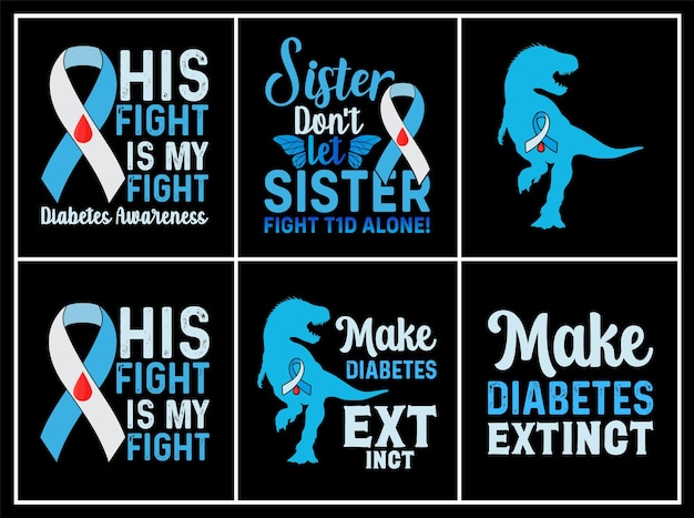 Diabetes Awareness quote t-shirt bundle