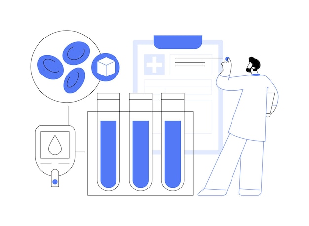 Diabetes exam results abstract concept vector illustration