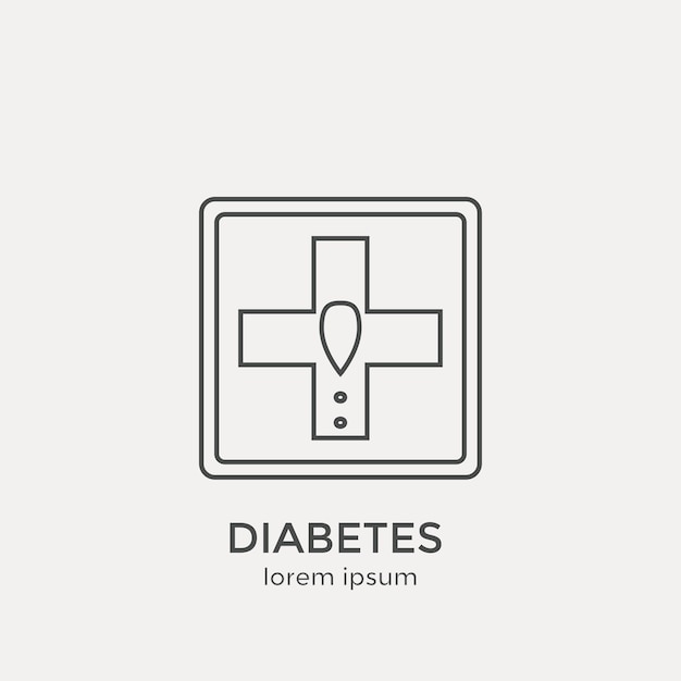 Diabetes icon. Modern thin line icons set.  Flat design web graphics elements.