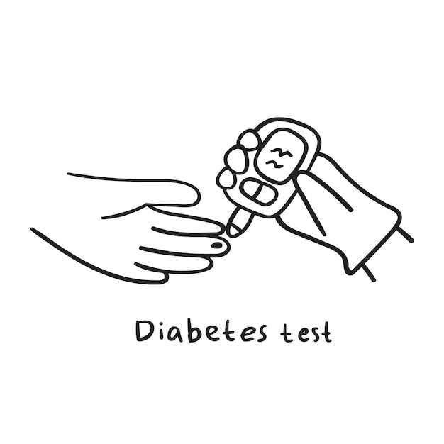 Diabetes test. Outline icon. Medical concept.