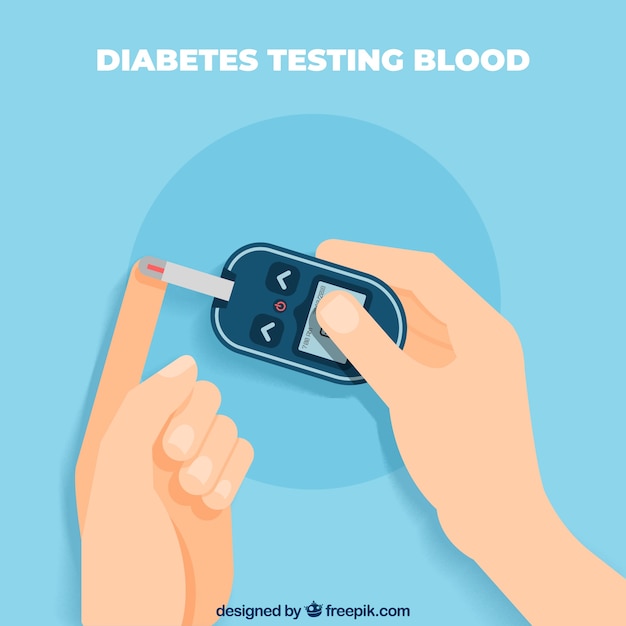 Diabetes testing blood background