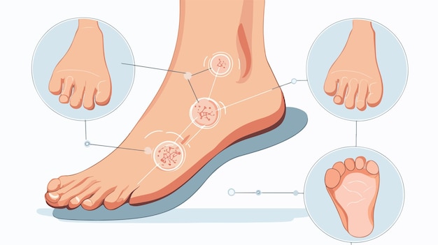 Vector diabetic foot medical infographics diagram