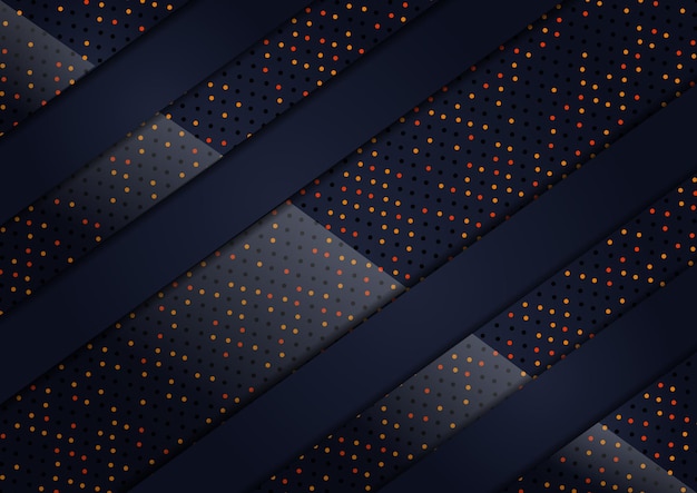 Diagonal Overlapping 3D Luxury Black and Glittery Dots Background