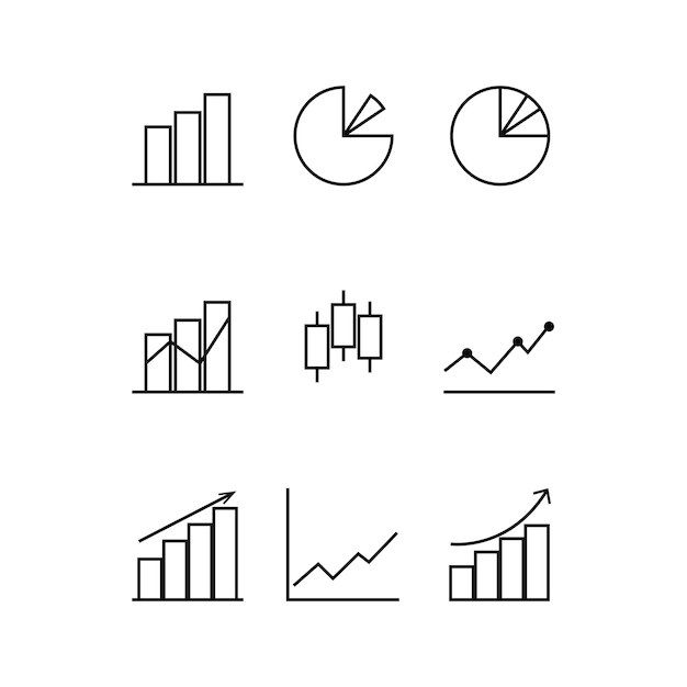 Vector diagram and graph icon vector line