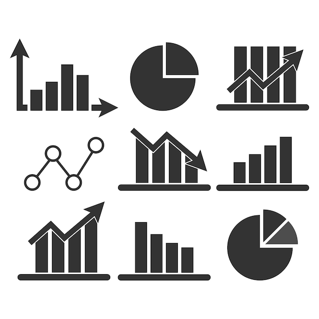 Vector diagram and graph statistic vector icon set