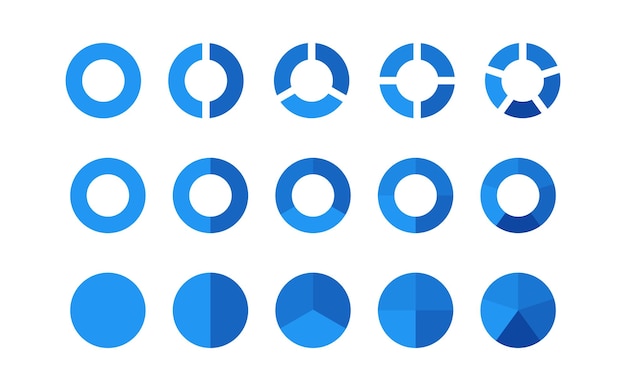 Diagram icon set Business Infographic diagram collection Blue pie chart icon set Digital marketing business analysis Business infographic template Modern flat vector illustration EPS 10