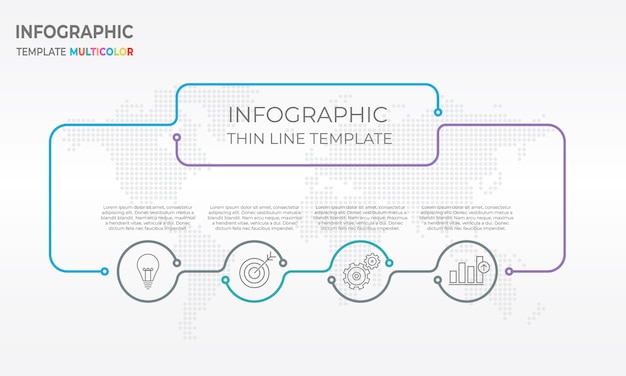 Diagram infographic template 4 options