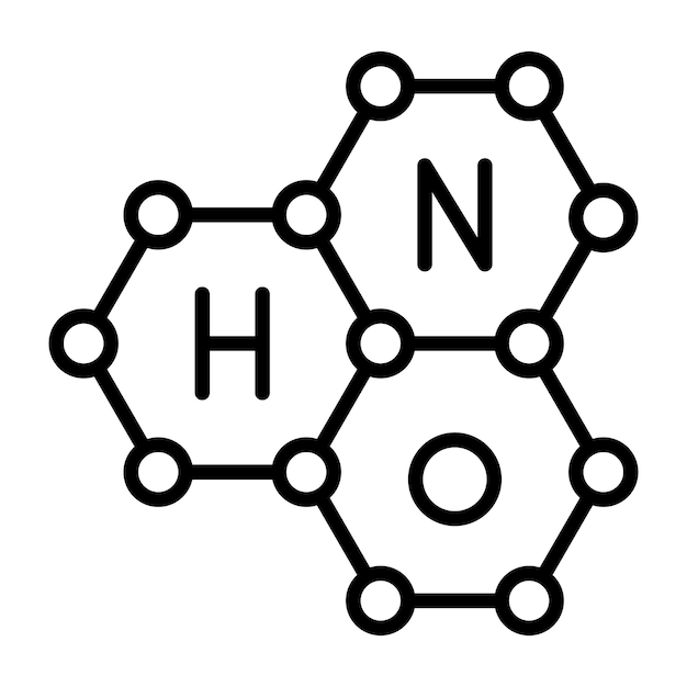 Vector a diagram of the letter n and the word  h  on a white background