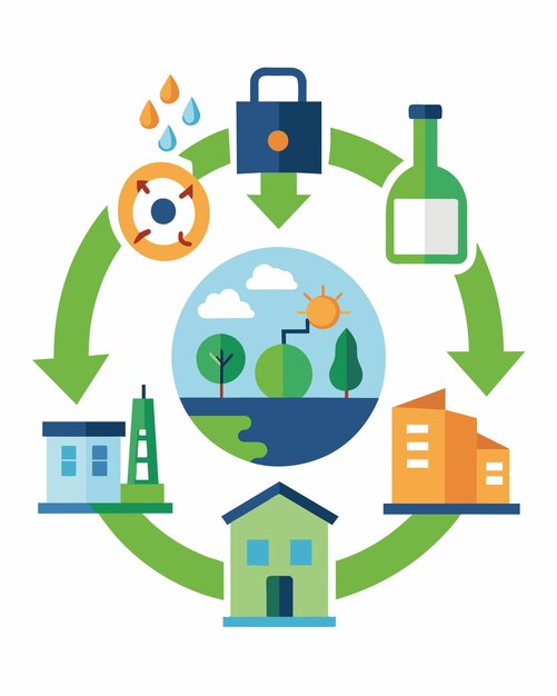 A diagram showing the circular economy approach where products are kept in use for as long as