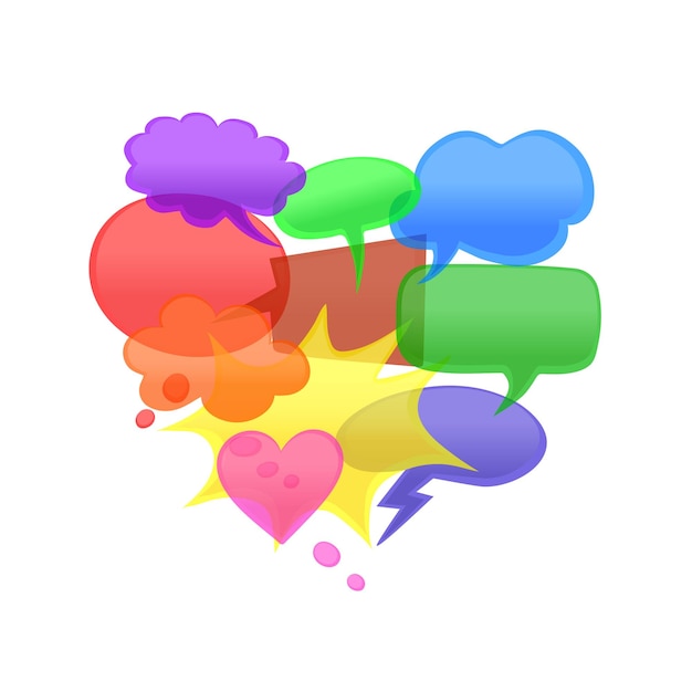 Dialogue balloons conversation clouds speech bubbles for prints and designs