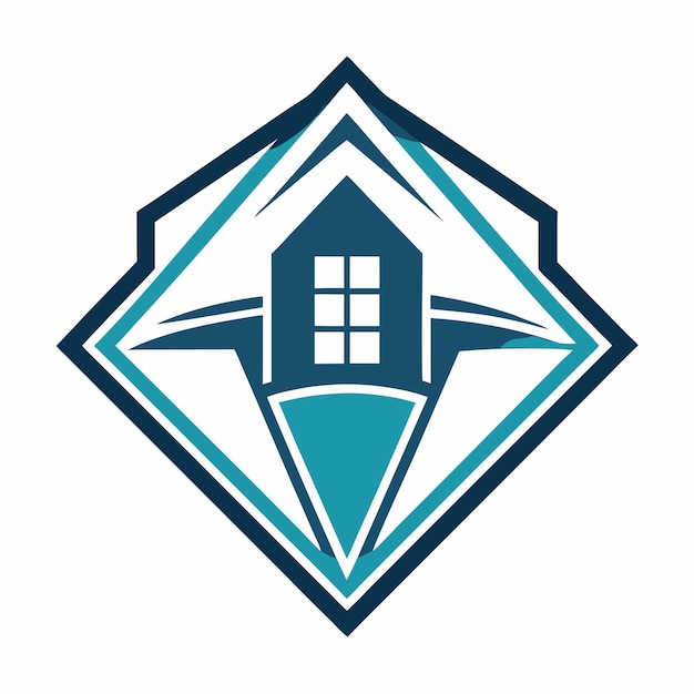 Vector diamond abode unique logo design combining a diamond shape with a house