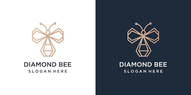 Diamond and bee logo template