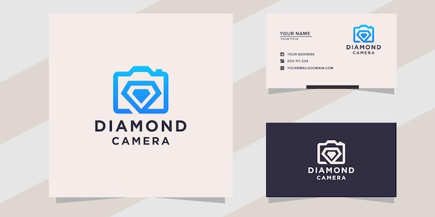 Diamond camera logo and business card template