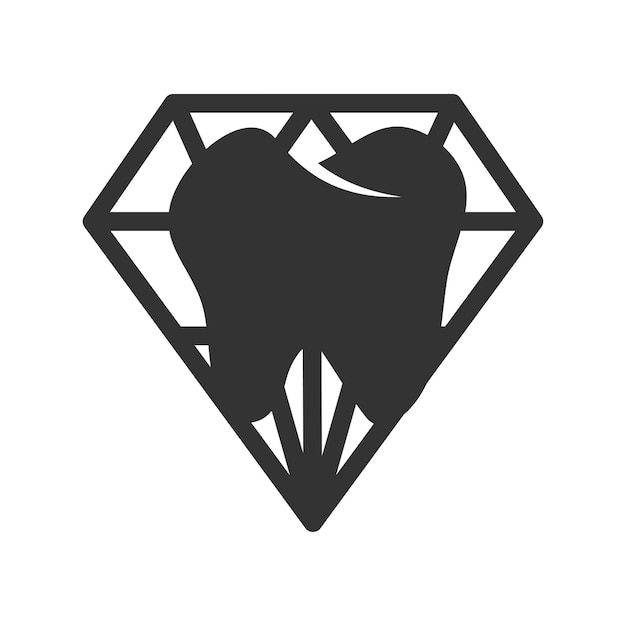 Diamond Dental Logo Icon Illustration Brand Identity