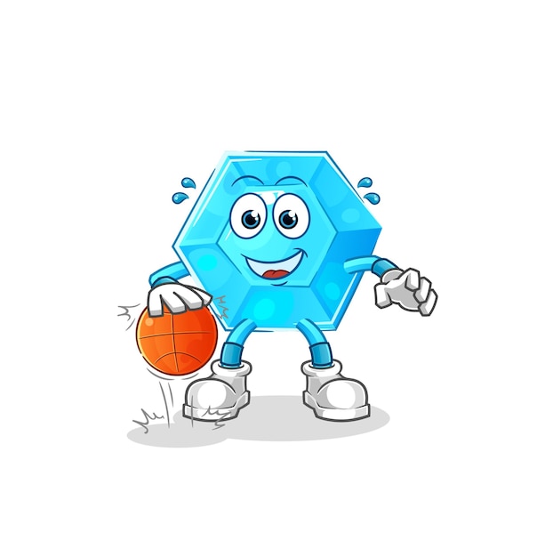 Diamond dribble basketball character cartoon mascot vectorxA