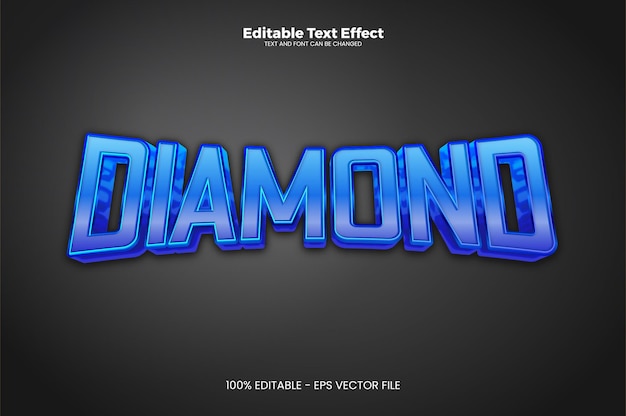 Diamond editable text effect in modern trend style Premium Vector