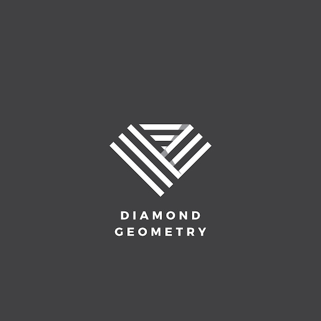 Diamond Geometry Abstract Minimal  Sign, Symbol or Logo Template.