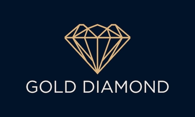 diamond gold logo design template