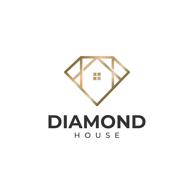 Diamond and house logo design template