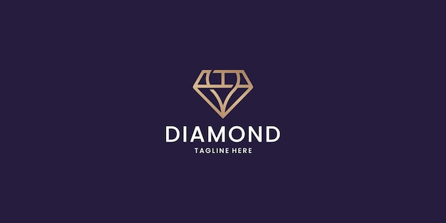 Diamond Icon in Flat Style Logo Design template