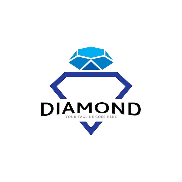 Diamond Icon in Flat Style. Logo Design.