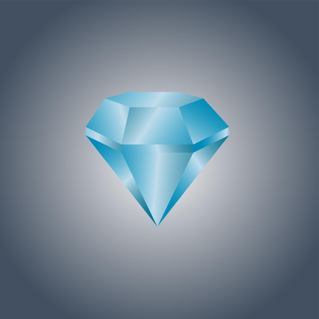 Vector diamond is isolated on a gray photorealistic vector illustration