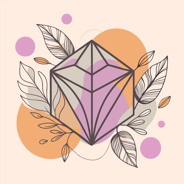 Vector a diamond is shown with a pink and orange background