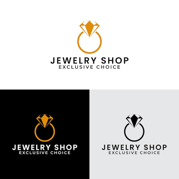 Diamond jewelry logo template style