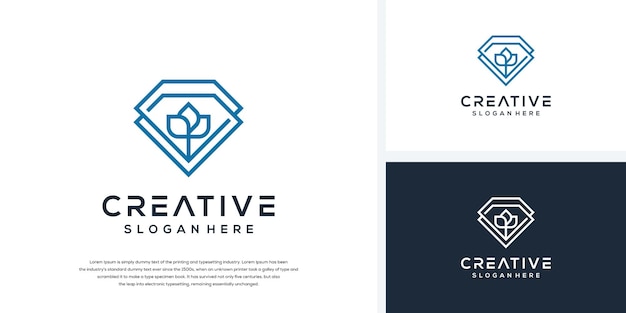 Diamond leaf logo design