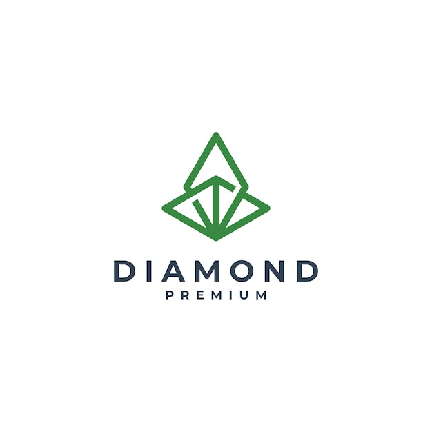 Diamond line art geometry logo icon vector