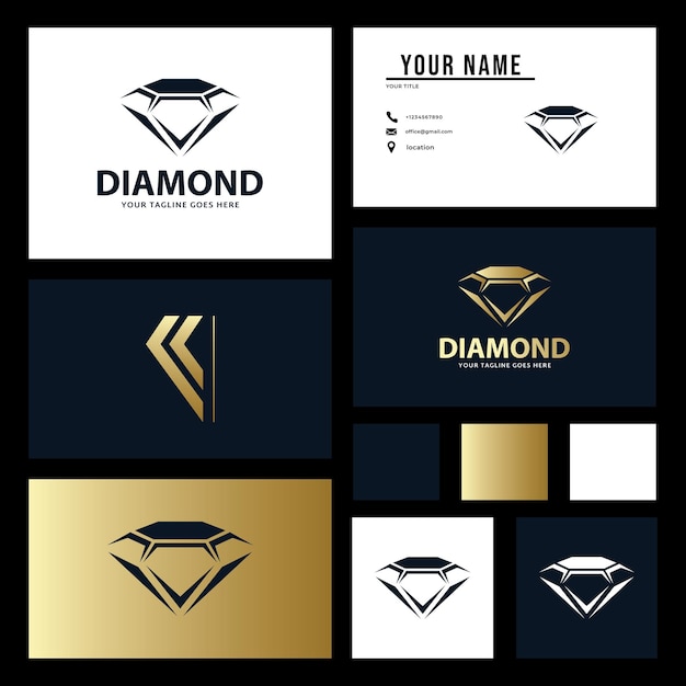 Diamond logo design Logo and business card design.