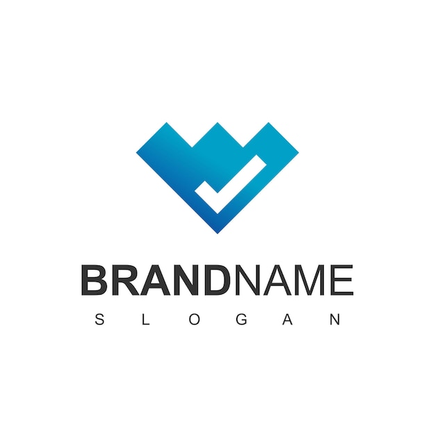 Diamond Logo With Check Mark Symbol