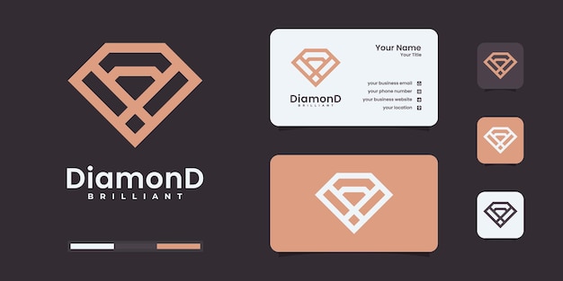 Diamond logo with golden infinity line art style. brilliant logo be use for your business.