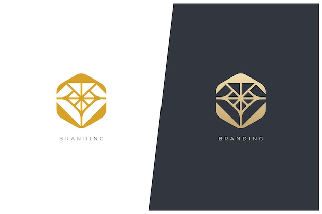 Diamond Marketing Trading Networking Vector Logo Concept