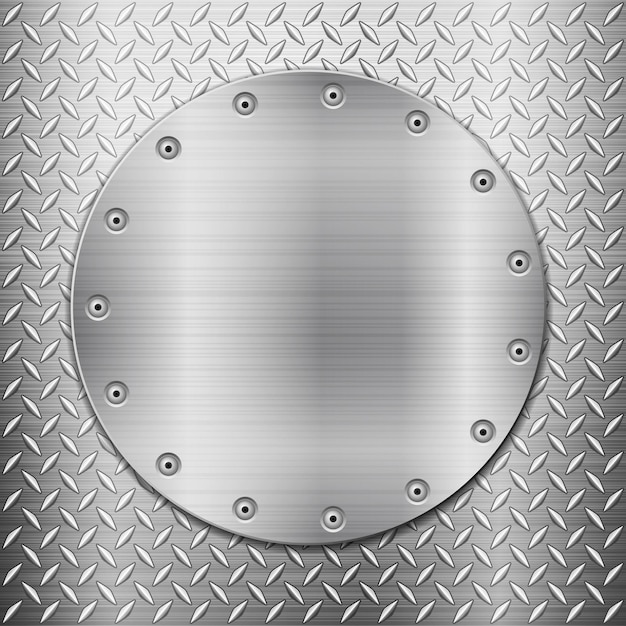 Diamond metal background and circle plate