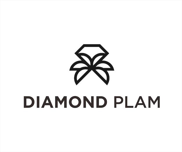 Diamond palm Logo Design Vector Illustration