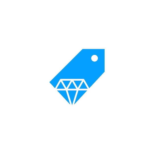 Diamond price tag, sale, shop. Vector logo icon template