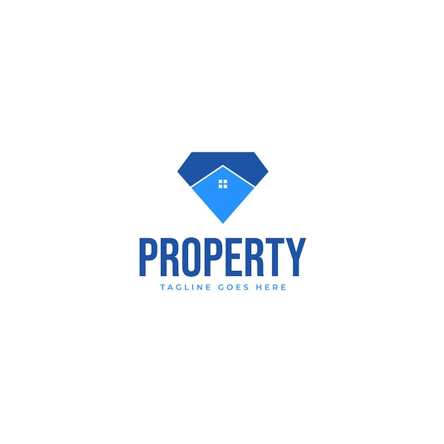 Diamond real estate logo design illustration idea