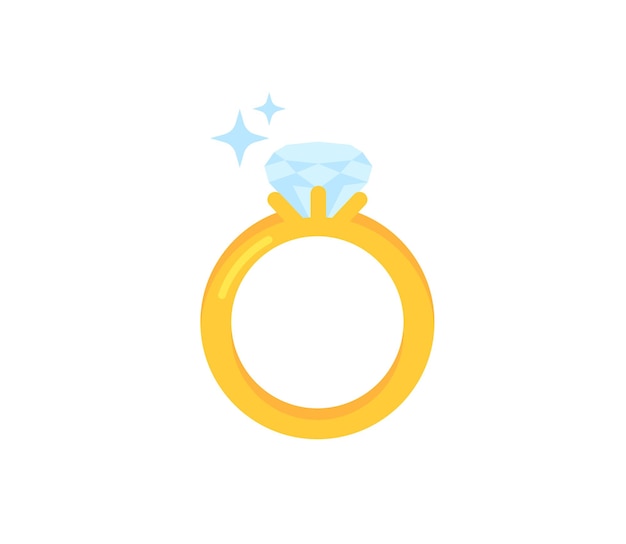 Diamond ring vector isolated icon. Emoji illustration. Diamond ring vector emoticon