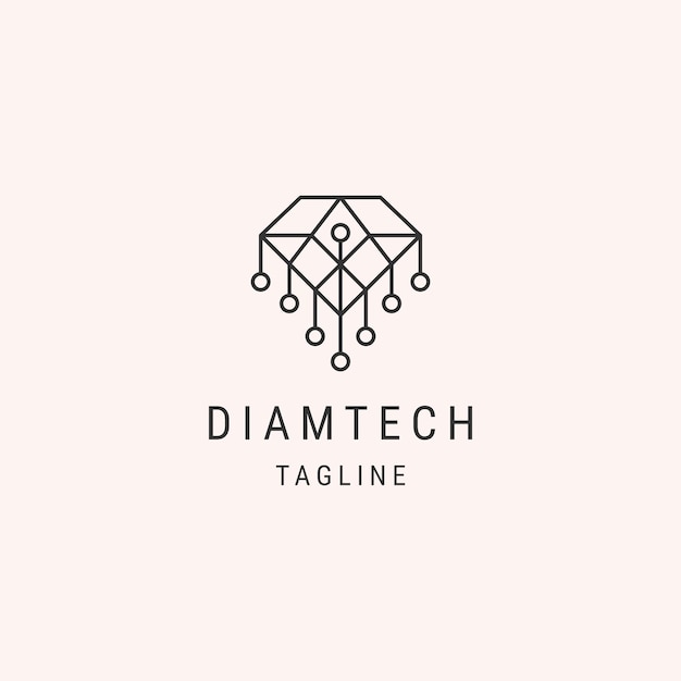 Diamond technology line logo template